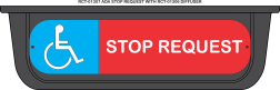 Overhead 1/3- 2/3 ADA & Stop Request Display w/ Blue Indicator